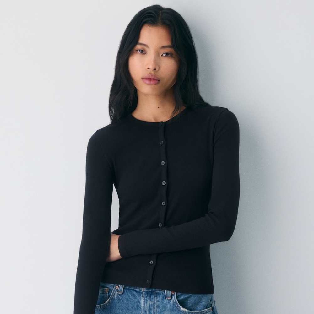 Aritzia HomeStretch™ Rib Syncopation Button-Up Cardigan